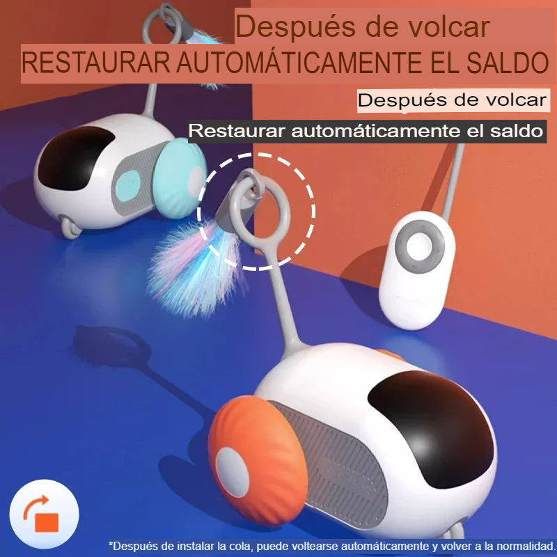 Juguete inteligente para gatos, coche interactivo, mando a distancia.