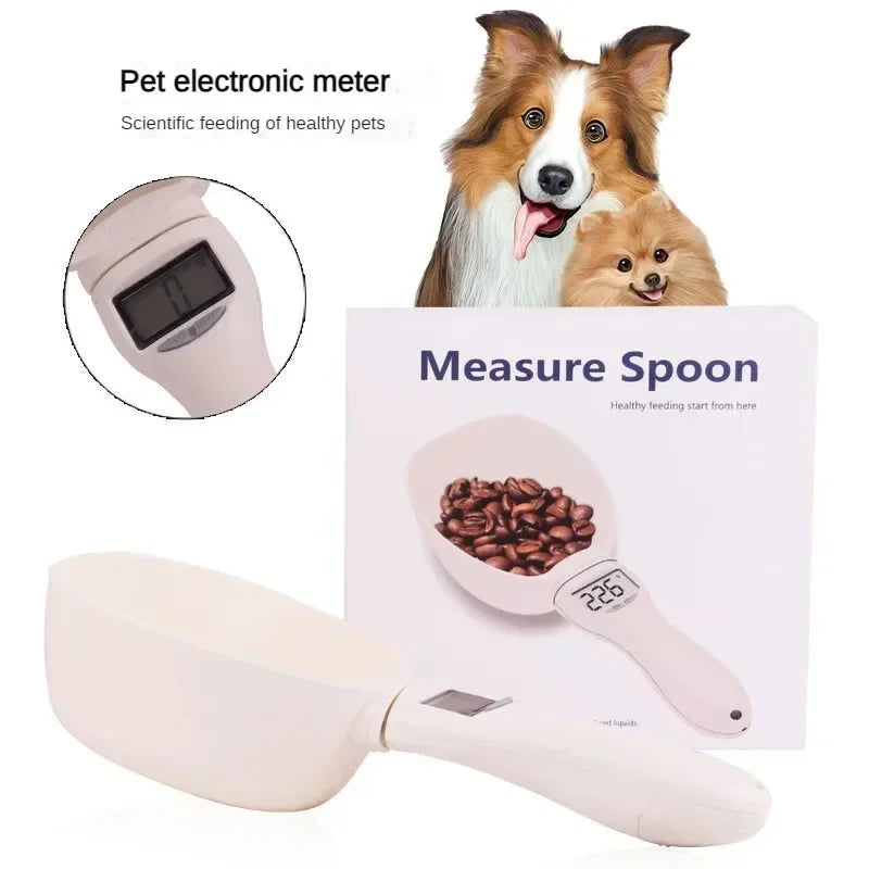 Cuchara medidora de alimentos para mascotas, taza medidora electrónica de comida para perros y gatos, báscula Digital para cuchara, báscula de comida de cocina con pantalla LED