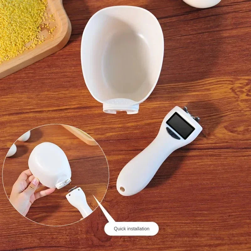 Cuchara medidora de alimentos para mascotas, taza medidora electrónica de comida para perros y gatos, báscula Digital para cuchara, báscula de comida de cocina con pantalla LED