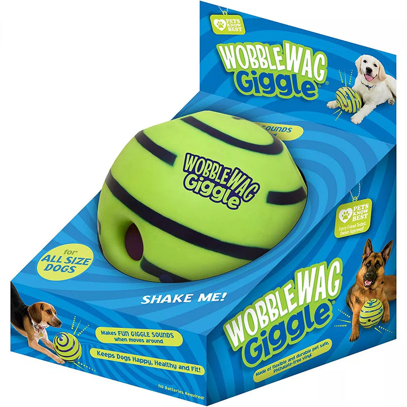 Wobble Wag Giggle Glow Ball Brinquedo Interativo para Cachorro Sons divertidos de riso quando enrolado ou sacudido