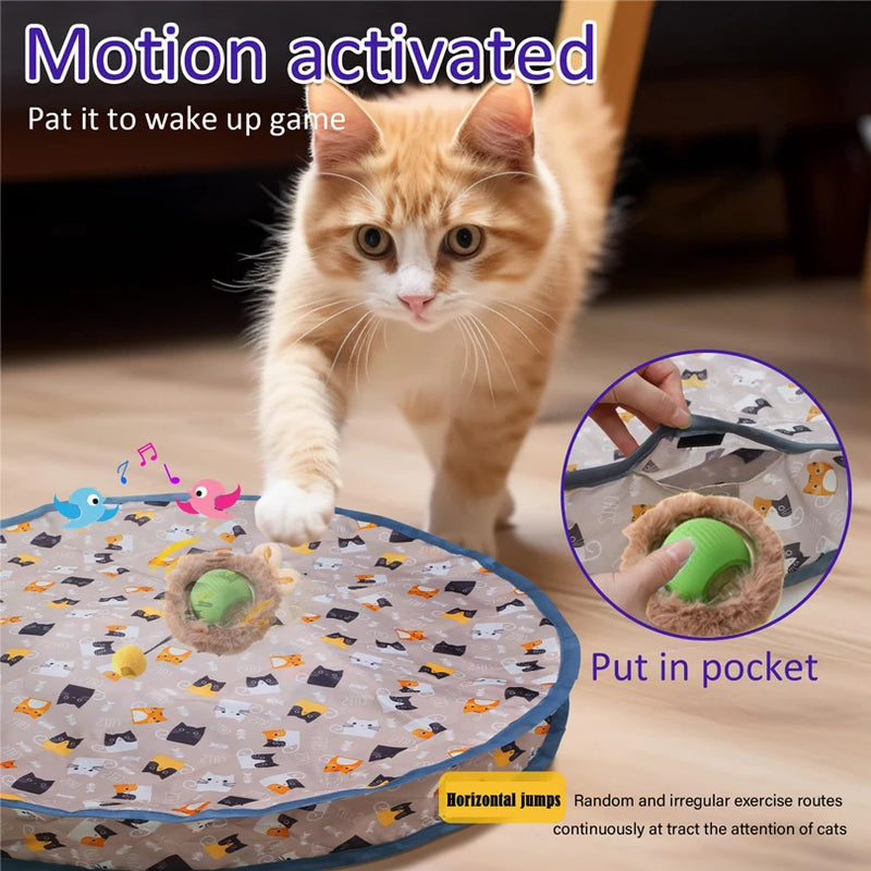 Juguetes interactivos para gatos, bola giratoria rápida en bolsa, juguete para gatitos, activado por movimiento, para interiores