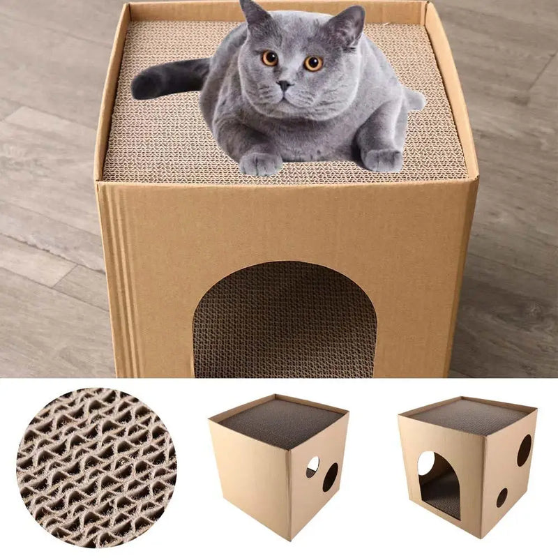 Caja de cartón para gatos, resistente al desgaste