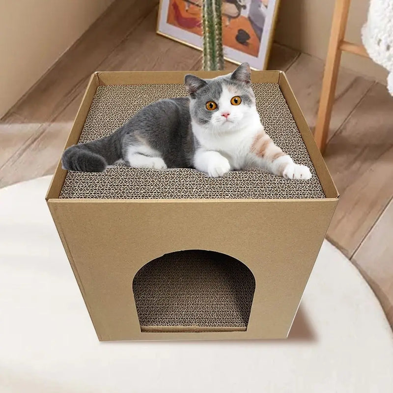 Caja de cartón para gatos, resistente al desgaste