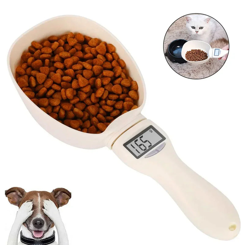 Cuchara medidora de alimentos para mascotas, taza medidora electrónica de comida para perros y gatos, báscula Digital para cuchara, báscula de comida de cocina con pantalla LED