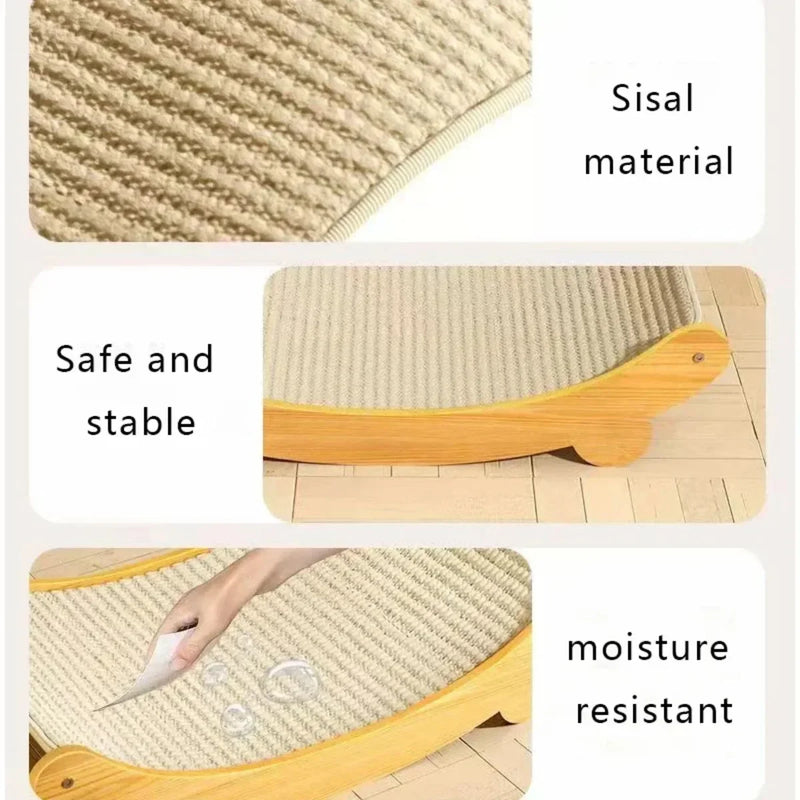 Rascador de madera resistente al desgaste para gatos, tablero para rascar para gatos, juguetes para gatos, reclinable, resistente a los arañazos, poste resistente al desgaste