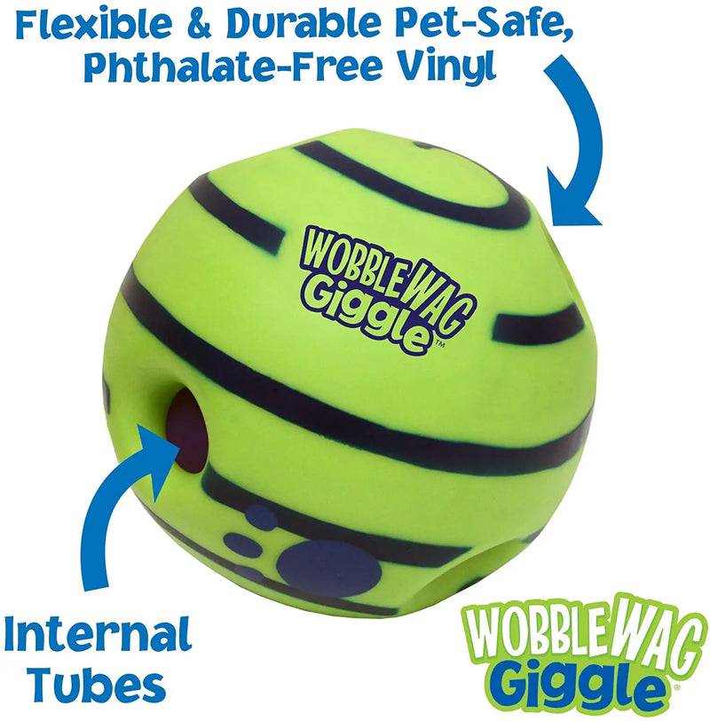 Wobble Wag Giggle Glow Ball Brinquedo Interativo para Cachorro Sons divertidos de riso quando enrolado ou sacudido