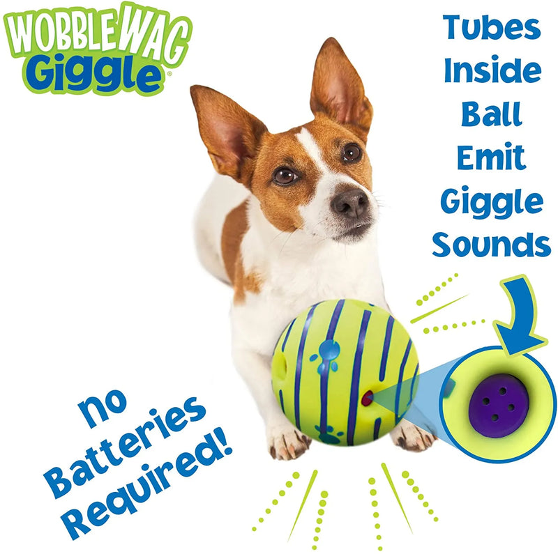 Wobble Wag Giggle Glow Ball Brinquedo Interativo para Cachorro Sons divertidos de riso quando enrolado ou sacudido